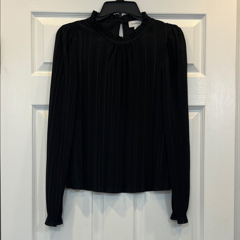 Evereve Black Pleated Blouse